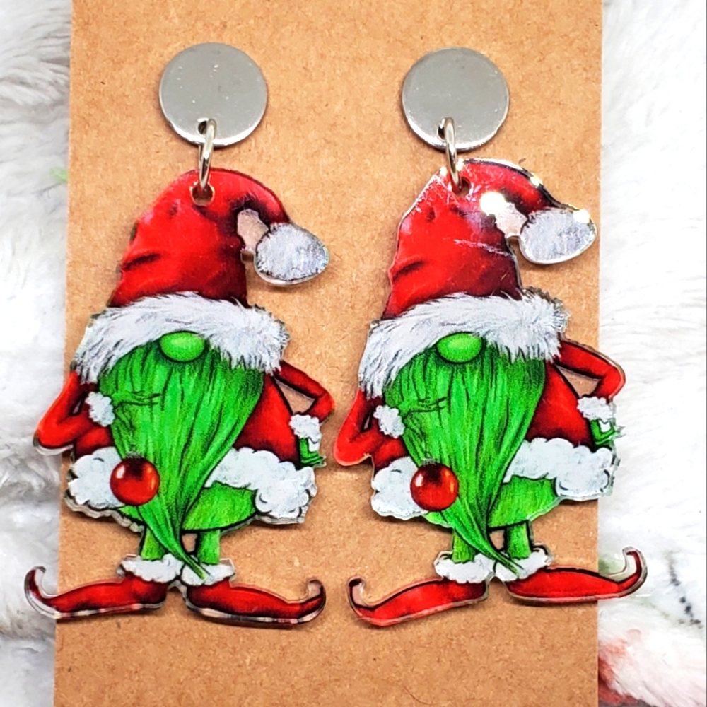 7/$10 Christmas Gnome Earrings, New
